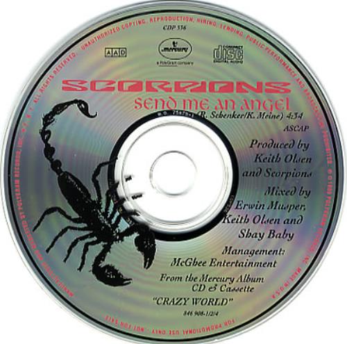 Scorpions Send Me An Angel US Promo CD single (CD5 / 5